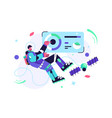 astronaut guy flies in zero gravity vector image