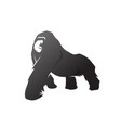 creative black gorilla silhouette design vector image vector image