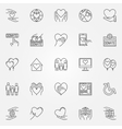 charity thin line icons vector image