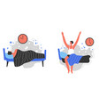 good and bad habits waking up early and late vector image