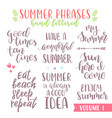 hand written summer lettering phrases vector image