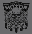 motor skull shield design vector image vector image