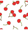 seamless pattern with twin red cherries vector image vector image