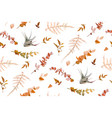 autumn fall leaves foliage lovely seamless pattern vector image