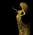 beautiful woman abstract figure formed by gold vector image