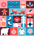 christmas seamless pattern flat winter icon mosaic vector image