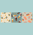 collection of christmas seamless patterns vector image vector image