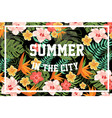 summer in city palm leaves and flowers vector image