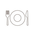 plate with fork and knife vector image