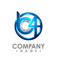 3d initial letter b and number 4 logo design vector image vector image