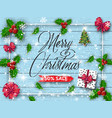 christmas greeting card merry lettering vector image vector image
