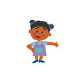 Cartoon Character Black Girl Showing Royalty Free Vector