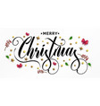 christmas greeting card merry lettering vector image vector image
