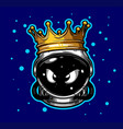 crowned astronaut is angry vector image vector image
