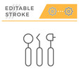 dental tools editable stroke line icon vector image