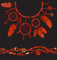 dream catcher seamless border made from beads vector image vector image