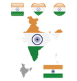 indian flag and icons vector image