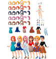 dresses and hairstyles game vector image