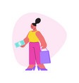 fashion shopping woman composition vector image