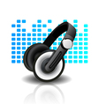 headphones - blue background vector image vector image