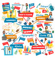 housework infographic with house cleaning tools vector image