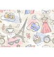 seamless paris pattern vector image vector image