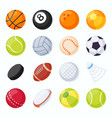 sport balls soccer tennis volleyball baseball vector image