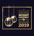 new year s christmas balls on luminous golden vector image vector image