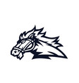 horse mascot logo outline version horses vector image