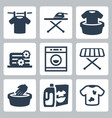 laundry icons set vector image vector image