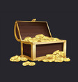 chest gold coin closed and open vector image