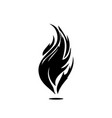 fire icon flame symbol fireplace silhouette vector image vector image