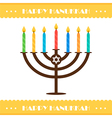 flat design hanukkah card with menorah vector image