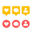 like follower comment icons vector image vector image