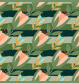 cute tulip flower seamless pattern wildflower vector image vector image
