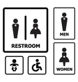 restroom sign set vector image vector image
