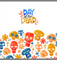 day dead cute watercolor mexican cartoon card vector image