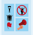 icons people activism and protest vector image vector image