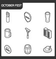 oktoberfest outline isometric icons vector image