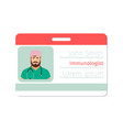 immunologist medical specialist badge vector image vector image