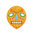 prehistoric round african mask with toothy scary vector image vector image