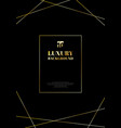 template design frame golden lines on black vector image