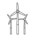 windmill icon outline style vector image