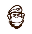 black and white version a monkey design vector image vector image