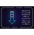 down arrow neon light icon internet page browsing vector image vector image