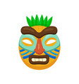 ugly african mask with opened mouth thick vector image vector image