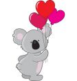 koala heart balloons vector image