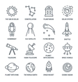 space monochrome linear icons vector image