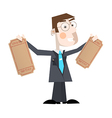 business man with empty tickets vector image vector image