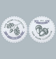 monochrome labels design with oak vector image